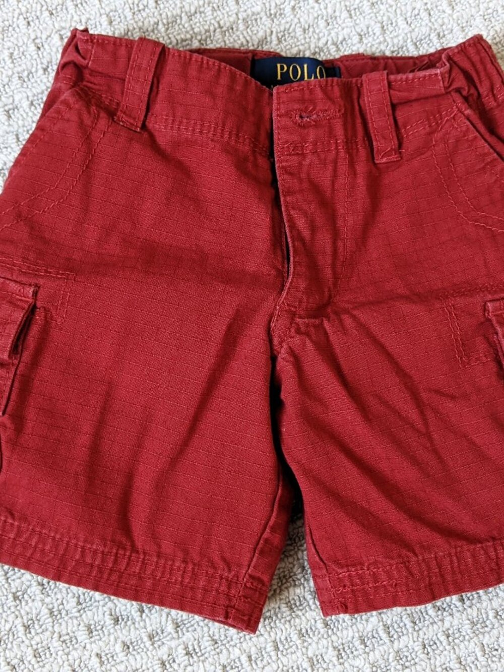 Polo Ralph Lauren Toddler Boys Red Cargo Shorts Size 2T Embroidered RL-1967